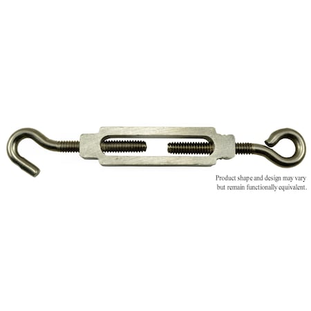 Midwest Fastener 1/4" x 5-1/4" 18-8 Stainless Steel Eye-Hook Turnbuckle 10PK 52367